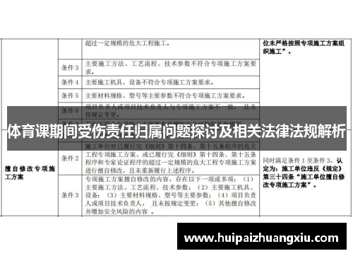 体育课期间受伤责任归属问题探讨及相关法律法规解析